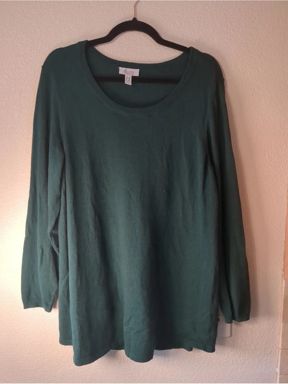 D&co qvc denim&co vintage essentials xl sweater top 60% cotton blend fall cozy